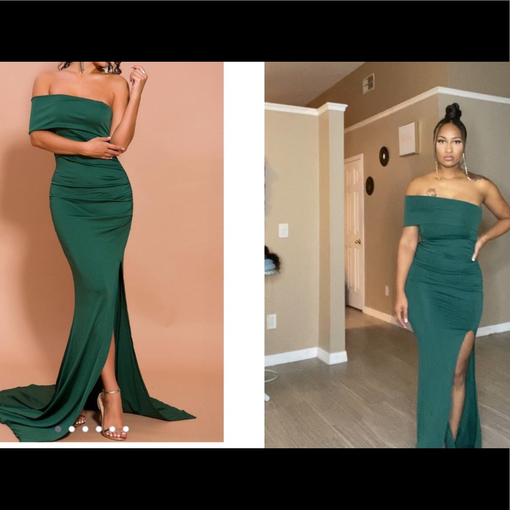 Emerald Mermaid One Shoulder Dress